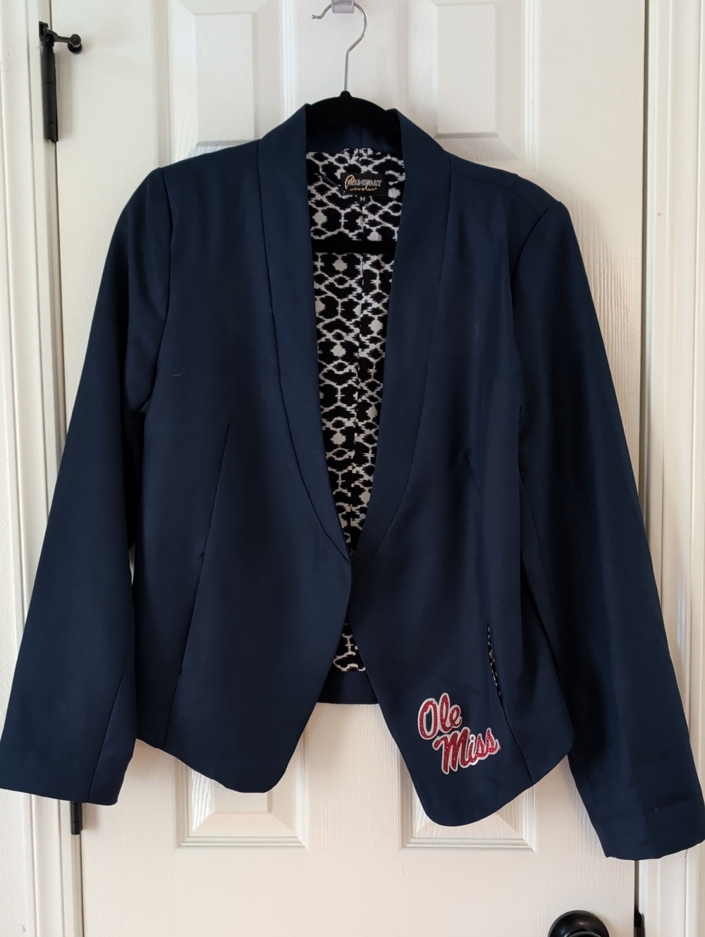 Ole Miss Navy Open-Front Blazer Jacket